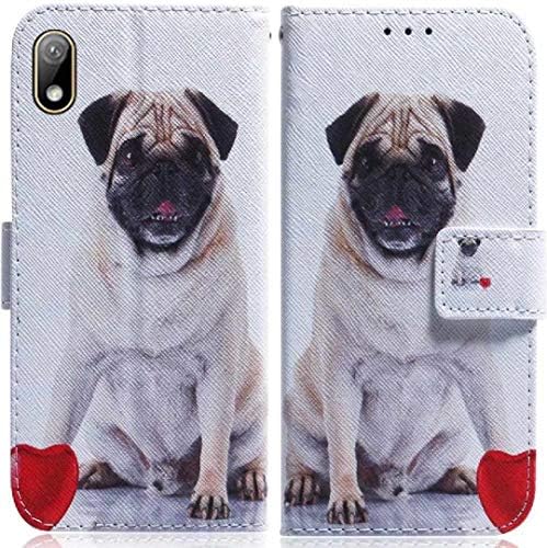 Moto E6 Самостоятелно Picture Case, Wallet Fold Stand Money Card Slots New Cover, DANGE Fashion Protect Light Phone Case for Motorola E6 Grow Wolf