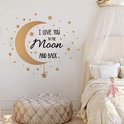 I Love You to The Moon and Back Quotes Wall Decals Moon Stars САМ Sticker Art Стенопис Sayings for Home