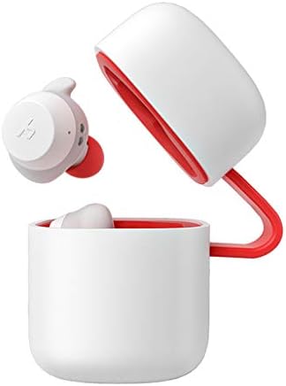 TWS Bluetooth слушалки True Wireless Sport Водоустойчиви Слушалки Стерео Слушалки с Микрофон за разговори със свободни ръце с wi-зарядно устройство (Цвят : бял, червен)