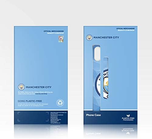 Head Case Designs Официално Лицензиран Manchester City Man City FC Черно Пълноцветен Икона Кожена Книга Портфейл Калъф е Съвместим с Samsung Galaxy F22 (2021)