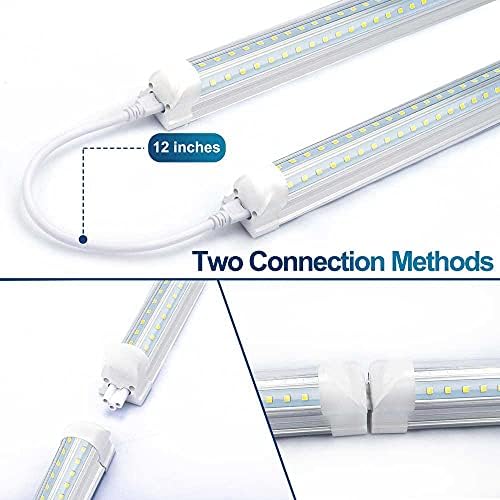 (10-Pack)8FT LED Shop Light,V-образни 8-подножието led Крушки Свързват,72W 7200LM Clear Cover Cool White