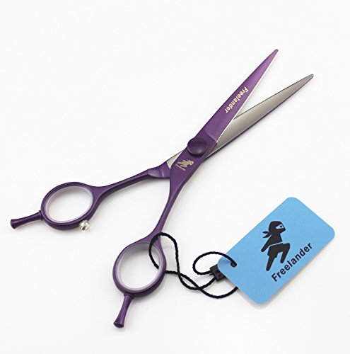 6.0 inch Professional 440C Barber Hairdressing Cutting Shear - Hair Salon Scissor for Hair Stylist - by Freelander (лилаво)