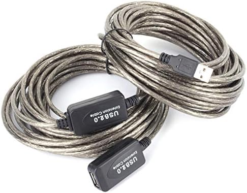 Удлинительный кабел Shanrya, USB 2.0 Plug & Play 15M Type A Male to Female Стабилен Високоскоростен Интегриран Кабел за Компютър Без Деградация на Сигнала