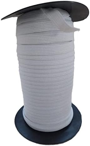 Джайнские тесни тъкани 1/4 инча (6 мм) Широка, 109 ярда Бяла вязаная дъвка - Еластичен кабел от полиестерни
