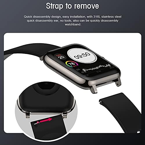 Смарт часовници FHX; Умен-часовник със сензорен екран с високоговорител, Сърдечния ритъм, GPS, Декларация за смартфон,Черен