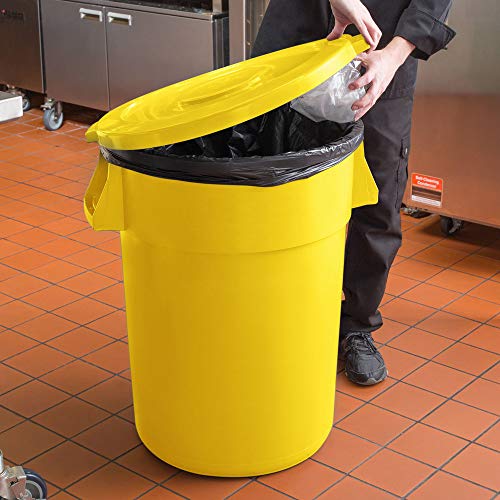 15 Pack! 176 Кв.. / 44 литра / 166 литра Жълто кръгла кофа за боклук, за да съставки / Търговско кофа за боклук и капак. Кофа за боклук Кухненско Кофа за Боклук Кошче За Отпадъци