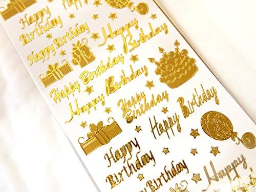 Блестяща Златна Фолио честит Рожден Ден на Етикети, Етикети за Занаяти, Картички и Украса