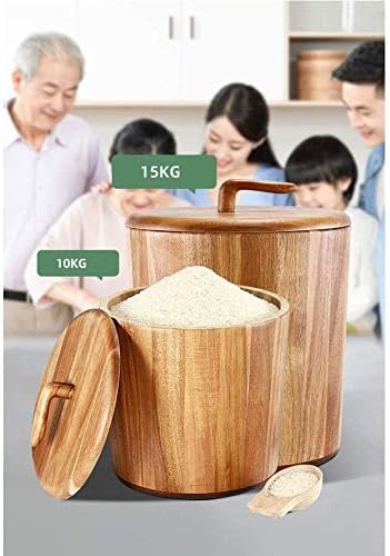 Контейнер за съхранение на ориз и дървени, контейнер за хранене с распределителем люспи лъжици, добра пропускливост