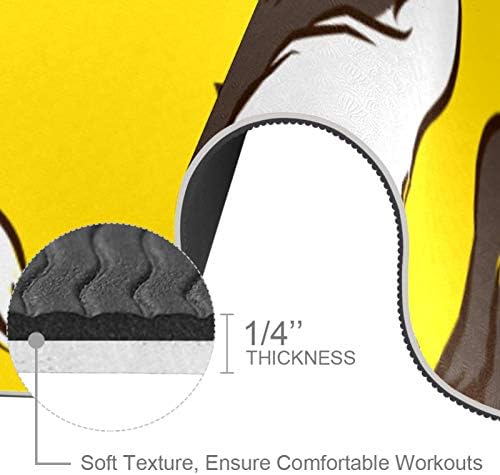 Unicey Сладко Cartoon Honey Badger Pattern Yoga Mat Thick Non Slip Yoga Mats for Women&Girls Exercise Soft Mat Pilates Mats,(72x24 инча, дебелина 1/4 инча)