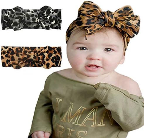 WoYii Girls Baby Nylon Headbands Hairbands Hair Bow Leopard-Print Elastics for Baby Girls Newborn Бебе Toddlers