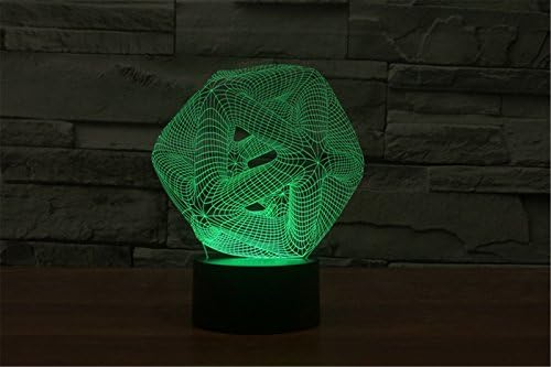 Абстрактен 3D Сензорен Оптичен Иллюзионный лека нощ Зашеметяващ Визуален Триизмерен Ефект, 7 Цвята Промяна