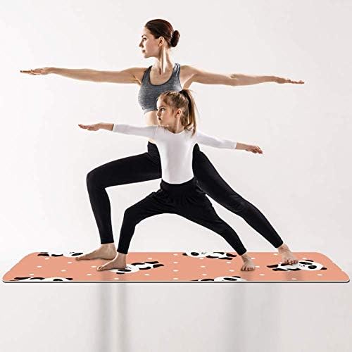 LORVIES Panda Pattern Yoga Mat Eco Friendly Non-Slip Anti-Сълза Exercise & Fitness Mat for Йога, Пилатес, Stretching, Meditation, Floor & Fitness Exercises (72 x 24 инча)