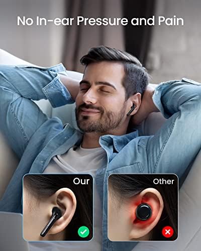 INIU True Wireless накрайници за уши, Bluetooth 5.0 Стерео Bass+ Слушалки с Шумопотискане cVc8.0 и Led Дисплей,