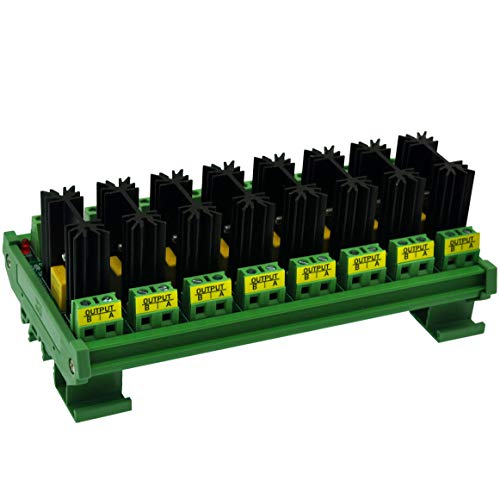 CZH-LABS DIN Rail Mount 8 Amp Solid State Relay SSR Module, in 4~32VDC, Out 100~240VAC. (8 канала)