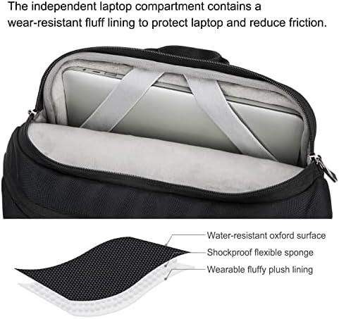 LANDICI Travel Laptop Backpack,Slim Business Work Commuter Back Pack for Men Women,Waterproof College School Bookbag Computer Bag with Laptop Compartment Fits 14 15 Inch 15.6 Notebook-Black