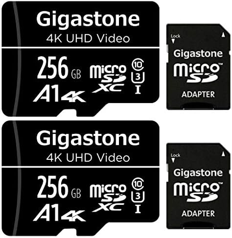 Gigastone 256GB 2-Pack Micro SD Card, 4K Видео Pro, GoPro, Наблюдение, Помещение за сигурност, Екшън-камера,