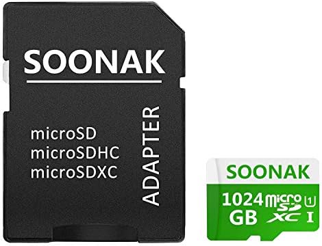 SOONAK Micro SD SDXC Card 1024GB High Speed Class 10 Памет Micro SD Card 1TB with SD Adapter