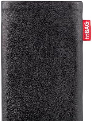 fitBAG Beat Черно Обичай ръкав за HTC Google Pixel. Тънка кожена чанта Nappa с Вградена подплата от микрофибър за почистване на дисплея
