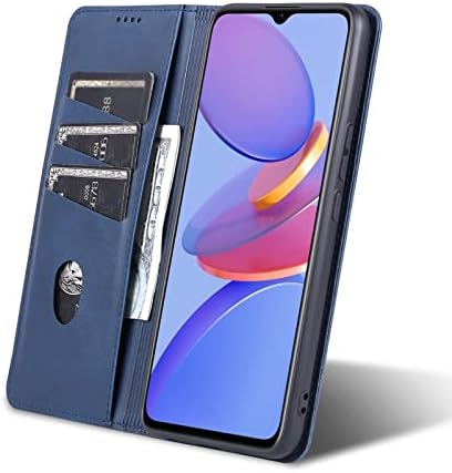 Linzhou Samsung Galaxy Z Flip3 (5G) Калъф Кожен Калъф Цветен Живопис Портфейла Щанд Функция флип-надолу Капак Защитен Калъф за Мобилен Телефон Samsung Galaxy Z Flip3 (5G) Blue
