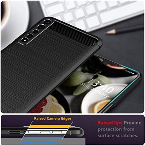 Hicaseer Калъф за LG Stylo 4G, TPU Ултра Тънък Мек устойчив на удари Защита от Надраскване Калъф за LG Stylo 4G 6.8 - Черен