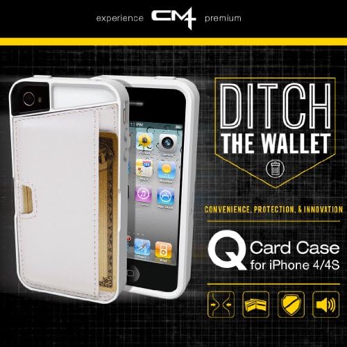 Smartish iPhone 4/4S Портфейла Case - Q Card CASE [Slim Protective Cover] (CM4) - Перлено-бял