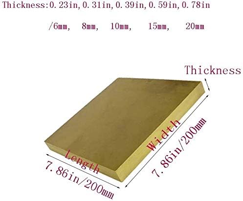 NIANXINN Месинг лист Блок Квадратна плоска медна плоча Хапчета Материал за производството на Мухъл Метал