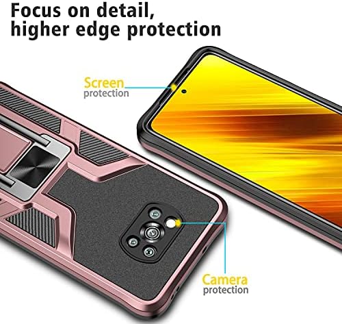 Hodywin Калъф за Xiaomi Poco X3, Магнитен Авто Скоба за Носене с Военен Клас на Защита устойчив на удари