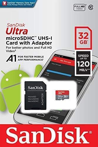 Ultra 32GB microSDHC Работи за BLU Studio View Plus Проверени SanFlash и Пясък (A1/C10/U1/8k/120MBs)