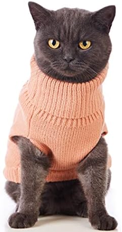 Jnancun Cat Пуловер, Поло Вязаная Облекло за Котки Без Ръкави, Топли Зимни Дрехи за Коте Екипировки за Котки