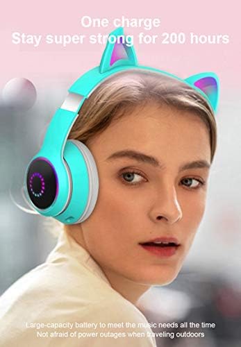 ZIXING Сладък Котка Ушите Слушалки Bluetooth Безжичен Съраунд Бас Сгъване на вашия Компютър, Слушалки Светещи