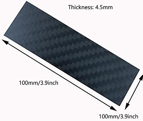 BAIWANLIN 3K Carbon Fiber Pure Plate Weave Laminate Panel Sheet Board High Hardness Cuttable Surface Кепър Matte for RC Drone Frame Thickness:4.5 mm,100mm100mm
