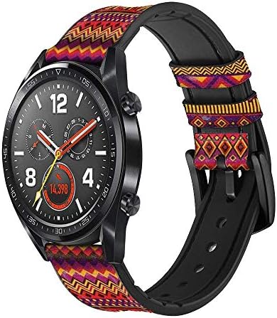 CA0707 Aztecs Pattern Leather & Silicone Smart Watch Band Каишка за Часовник Smartwatch Smart Watch Размер