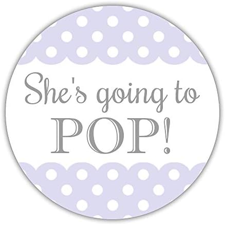 40 She ' s Going to pop Stickers, 2 инча - Ready to pop Labels - Baby Shower Popcorn Favors (Аквамарин)