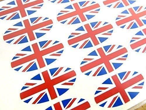 Minilabel Pack of 30 51X25mm Oval , Union Jack British Self-Stick Gb Flag Labels Great Britain Stickers
