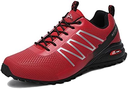 AX БОКСОВА Men ' s Trail Running Shoes Anti-Skid Атлетик Road Running Shoes Walking Shoes (червен, Numeric_11.5)