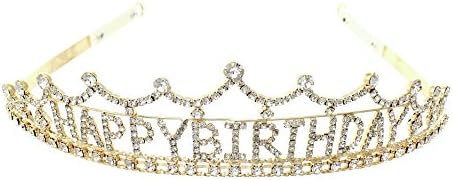 Arsimus Кристал Честит Рожден Ден На Princess Tiara (Злато)
