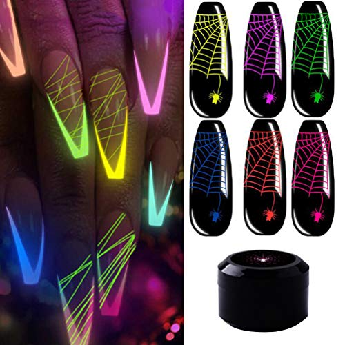 Spider Gel for маникюр Glow in the Dark Drawing Лепило Хелоуин 6 Colors маникюр Wire Drawing Gel for Line