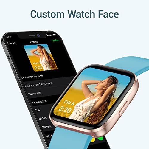 Смарт Часовници Fitniv, 1.4-инчов Сензорен Екран Smartwatch с Пульсометром, IP68 Водоустойчив Фитнес-тракера е Съвместим с Телефони iPhone и Android, за жени, Мъже