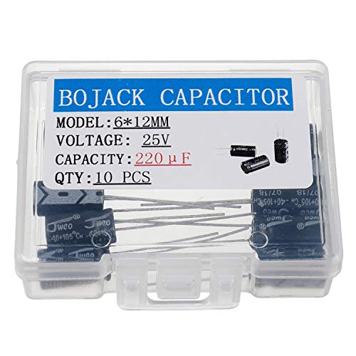 BOJACK 6X12mm 220uF 25V 220MFD 25 Напрежение ±20% Алуминиеви електролитни кондензатори(опаковка от 10 броя)