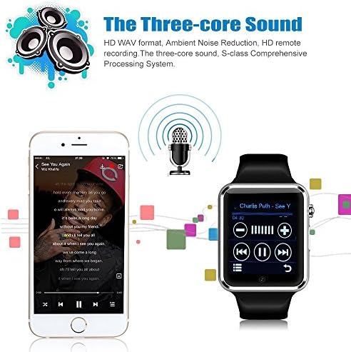 Padgene NFC Bluetooth Smartwatch,Сензорен Екран Ръчен Смарт Часовници Спортни Фитнес Тракер със SIM Слот За SD Карти Камера Крачкомер е Съвместим с iPhone и iOS и Android, за Деца, Мъже, Жени