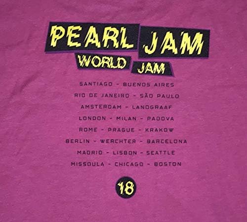 Pearl Jam 2018 женска тениска ярко розово размер на xx голям Сиатъл, Чикаго, Бостън обиколка на нова