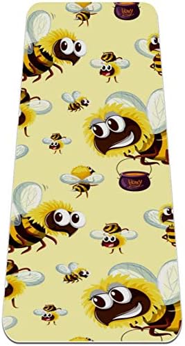 Unicey Insect Honeybees Pattern Yoga Mat Дебели Нескользящие Постелки за Йога за Жени и момичета, Подложка