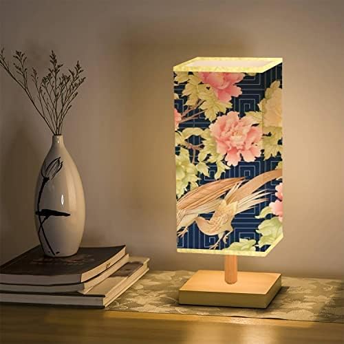 Затемняемая настолна лампа Божур Дърво с цветя с фазанами в стила на китайското USB Нощна лампа/ Минималистичен