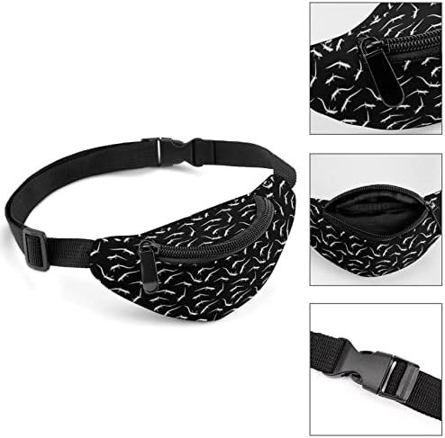 HSXOOW Pet Dog Backpack Black and White Lizard Puppy Пакети Shoulder Bag Outdoor Waist Bag for Small Pet