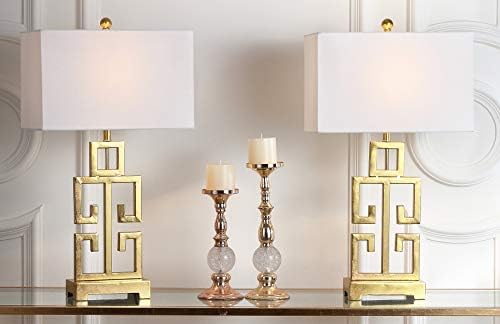 Safavieh Lighting Greek Collection Key Antique Gold 29-inch Спалня Living Room Home Office Desk Nightstand Table Lamp (Set of 2) - Led крушки в комплект