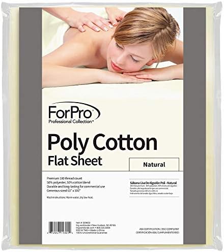 ForPro Поли-Cotton Massage Плосък Лист, Бял, Супер Мек, здрав Масажна маса Плосък Лист, 63 W x 100 L