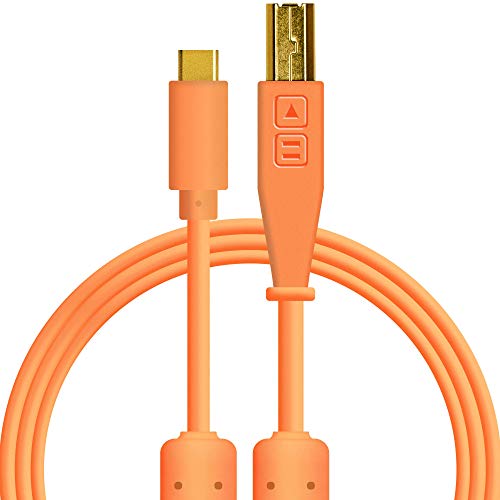Кабели Chroma: Аудио Оптимизиран USB кабел-C-USB-B с резистором 56K (неон оранжев)