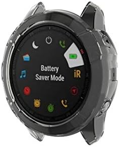Tangyongjiao Smart Watch Аксесоари за Garmin Fenix 6X TPU Half Coverage Smart Watch Protevtice Case (черен) (Цвят : черен)
