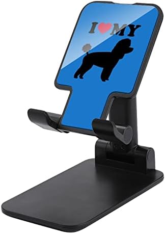 I Love Poodle Сгъваема Поставка За Мобилен Телефон, Регулируема Притежателя на Таблета, Закопчалка за Начало на Работния Плот Offce Черно Стил