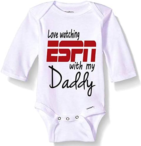 Обичам да Гледам ESPN с баща - Органично Детско Боди Onesie Outfit